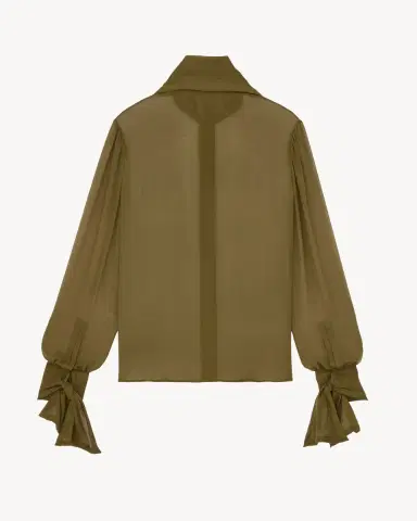 Yves Saint Laurent lavallière blouse in silk crepe muslin | Thumbnail 3 Yves Saint Laurent lavallière blouse in silk crepe muslin | Thumbnail 3