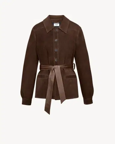Yves Saint Laurent belted jacket in suede and shearling | Thumbnail 3 Yves Saint Laurent belted jacket in suede and shearling | Thumbnail 3
