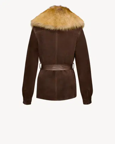 Yves Saint Laurent belted jacket in suede and shearling | Thumbnail 4 Yves Saint Laurent belted jacket in suede and shearling | Thumbnail 4