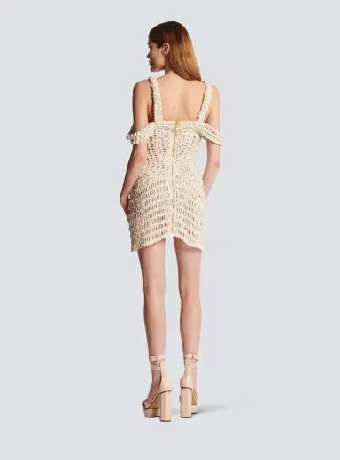 Balmain Short openwork macramé dress | Thumbnail 4 Balmain Short openwork macramé dress | Thumbnail 4