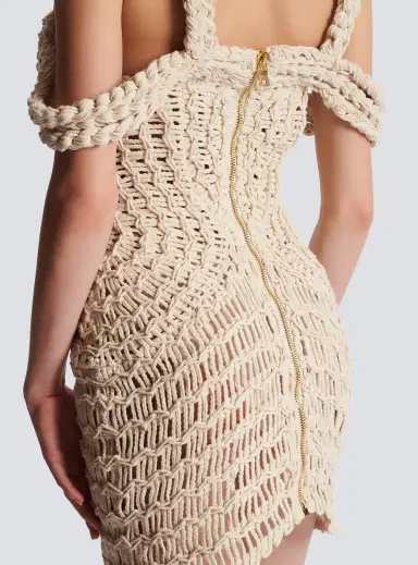 Balmain Short openwork macramé dress | Thumbnail 5 Balmain Short openwork macramé dress | Thumbnail 5