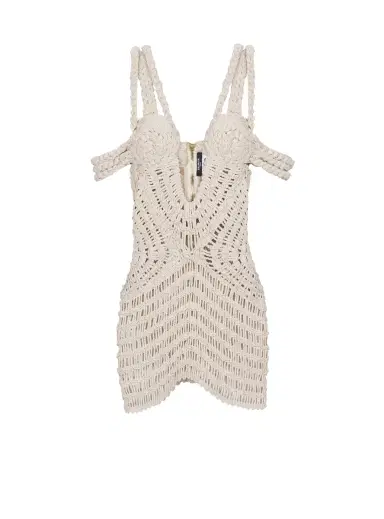 Balmain Short openwork macramé dress | Thumbnail 1 Balmain Short openwork macramé dress | Thumbnail 1