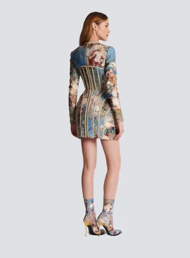 Balmain Sky printed linen cage dress | Thumbnail 4 Balmain Sky printed linen cage dress | Thumbnail 4