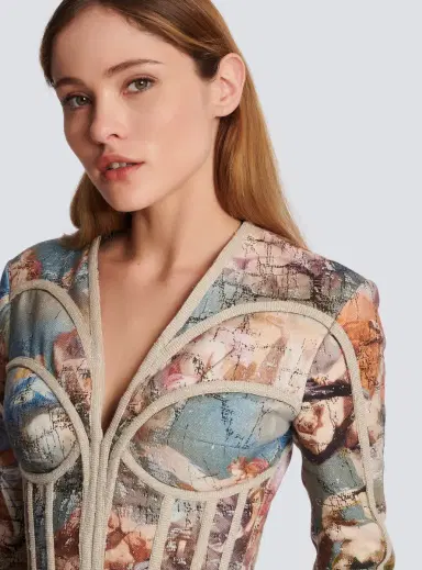 Balmain Sky printed linen cage dress | Thumbnail 5 Balmain Sky printed linen cage dress | Thumbnail 5