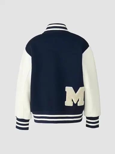 Mackage Little Boy's Nels Chenille Logo Varsity Jacket - Marine Blue - Size 4 | Thumbnail 2 Mackage Little Boy's Nels Chenille Logo Varsity Jacket - Marine Blue - Size 4 | Thumbnail 2