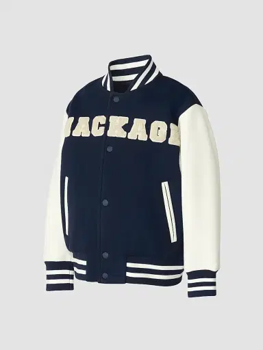 Mackage Little Boy's Nels Chenille Logo Varsity Jacket - Marine Blue - Size 4 | Thumbnail 3 Mackage Little Boy's Nels Chenille Logo Varsity Jacket - Marine Blue - Size 4 | Thumbnail 3