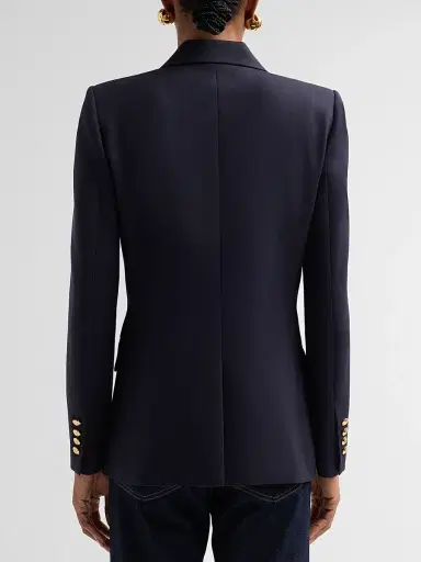Nili Lotan Women's Bruni Wool Double-Breasted Blazer - Midnight | Thumbnail 3 Nili Lotan Women's Bruni Wool Double-Breasted Blazer - Midnight | Thumbnail 3