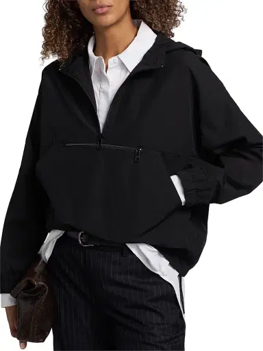 Nili Lotan Women's Nino Anorak Jacket - Black | Thumbnail 6 Nili Lotan Women's Nino Anorak Jacket - Black | Thumbnail 6