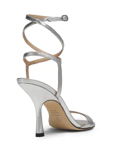 Stuart Weitzman Women's Nudist Wrap 0MM Leather Sandals - Silver | Thumbnail 3 Stuart Weitzman Women's Nudist Wrap 0MM Leather Sandals - Silver | Thumbnail 3