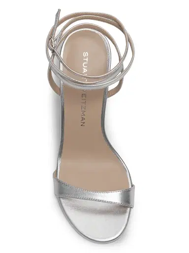 Stuart Weitzman Women's Nudist Wrap 0MM Leather Sandals - Silver | Thumbnail 4 Stuart Weitzman Women's Nudist Wrap 0MM Leather Sandals - Silver | Thumbnail 4