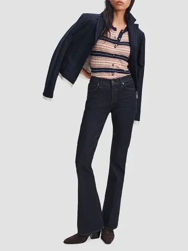 rag & bone Women's Teresa Striped Short-Sleeve Cardigan - Navy Multi - Size XL | Thumbnail 2 rag & bone Women's Teresa Striped Short-Sleeve Cardigan - Navy Multi - Size XL | Thumbnail 2