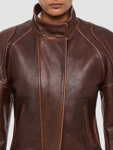 Helmut Lang Women's Leather Saddle Jacket - Saddle | Thumbnail 5 Helmut Lang Women's Leather Saddle Jacket - Saddle | Thumbnail 5