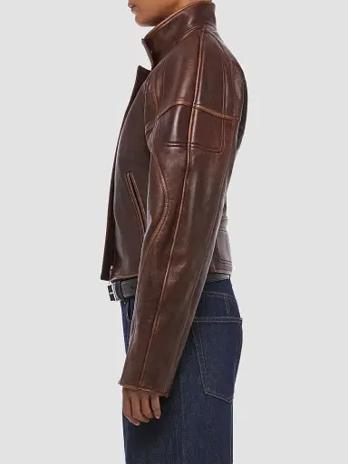 Helmut Lang Women's Leather Saddle Jacket - Saddle | Thumbnail 6 Helmut Lang Women's Leather Saddle Jacket - Saddle | Thumbnail 6