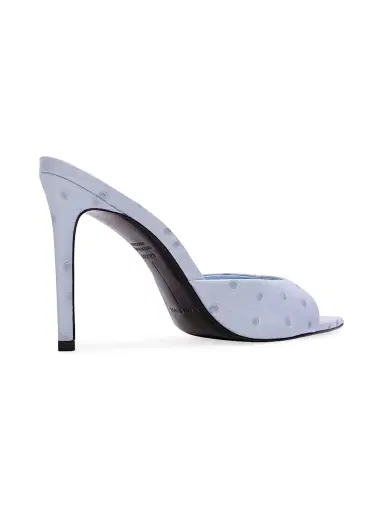Black Suede Studio Women's Brea 100MM Ostrich Mules - Sky Ostrich Leather | Thumbnail 3 Black Suede Studio Women's Brea 100MM Ostrich Mules - Sky Ostrich Leather | Thumbnail 3