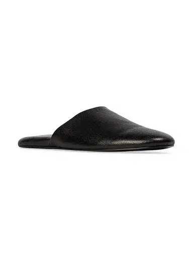 Black Suede Studio Women's Shiloh Leather Slippers - Black Leather | Thumbnail 3 Black Suede Studio Women's Shiloh Leather Slippers - Black Leather | Thumbnail 3