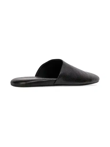 Black Suede Studio Women's Shiloh Leather Slippers - Black Leather | Thumbnail 4 Black Suede Studio Women's Shiloh Leather Slippers - Black Leather | Thumbnail 4