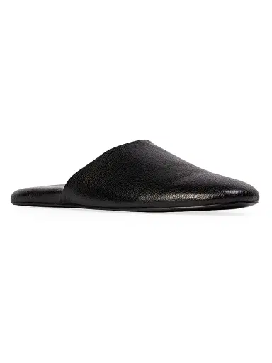 Black Suede Studio Women's Shiloh Leather Slippers - Black Leather | Thumbnail 1 Black Suede Studio Women's Shiloh Leather Slippers - Black Leather | Thumbnail 1