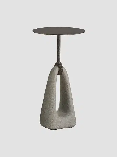 Arteriors Miles Ricestone & Bronze-Plated Iron Accent Table - Grey | Thumbnail 2 Arteriors Miles Ricestone & Bronze-Plated Iron Accent Table - Grey | Thumbnail 2