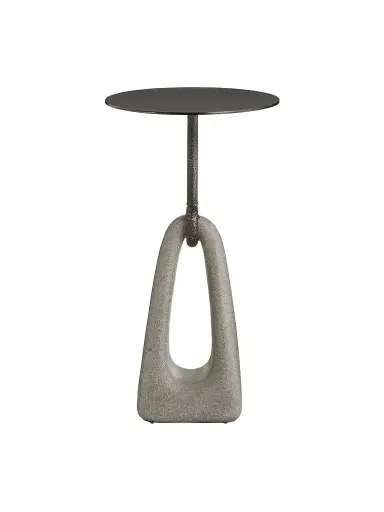 Arteriors Miles Ricestone & Bronze-Plated Iron Accent Table - Grey | Thumbnail 1 Arteriors Miles Ricestone & Bronze-Plated Iron Accent Table - Grey | Thumbnail 1