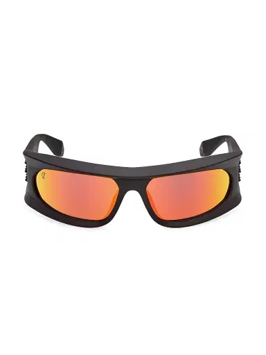 Christian Louboutin Men's 64MM Shield Sunglasses - Matte Black Flash Red | Thumbnail 2 Christian Louboutin Men's 64MM Shield Sunglasses - Matte Black Flash Red | Thumbnail 2