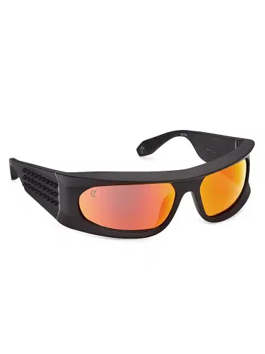 Christian Louboutin Men's 64MM Shield Sunglasses - Matte Black Flash Red | Thumbnail 8 Christian Louboutin Men's 64MM Shield Sunglasses - Matte Black Flash Red | Thumbnail 8