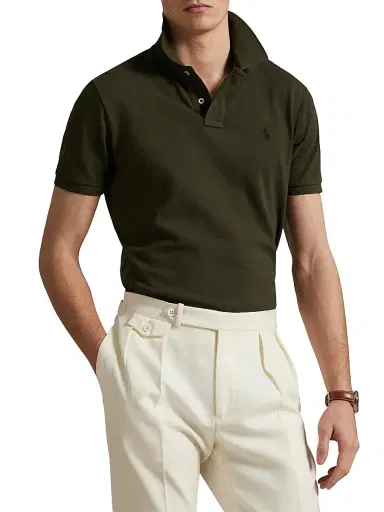 Polo Ralph Lauren Men's Cotton Mesh Polo Shirt - Company Olive | Thumbnail 3 Polo Ralph Lauren Men's Cotton Mesh Polo Shirt - Company Olive | Thumbnail 3
