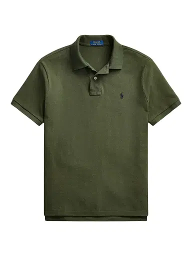 Polo Ralph Lauren Men's Cotton Mesh Polo Shirt - Company Olive | Thumbnail 1 Polo Ralph Lauren Men's Cotton Mesh Polo Shirt - Company Olive | Thumbnail 1