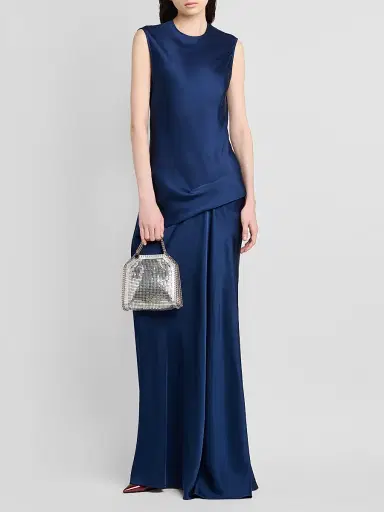 Stella McCartney Women's Draped Satin Gown - Navy | Thumbnail 2 Stella McCartney Women's Draped Satin Gown - Navy | Thumbnail 2