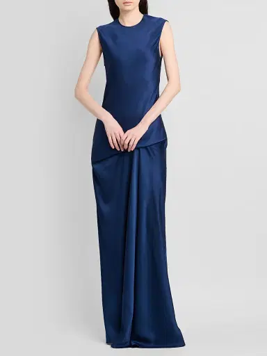 Stella McCartney Women's Draped Satin Gown - Navy | Thumbnail 4 Stella McCartney Women's Draped Satin Gown - Navy | Thumbnail 4