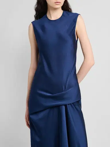 Stella McCartney Women's Draped Satin Gown - Navy | Thumbnail 5 Stella McCartney Women's Draped Satin Gown - Navy | Thumbnail 5