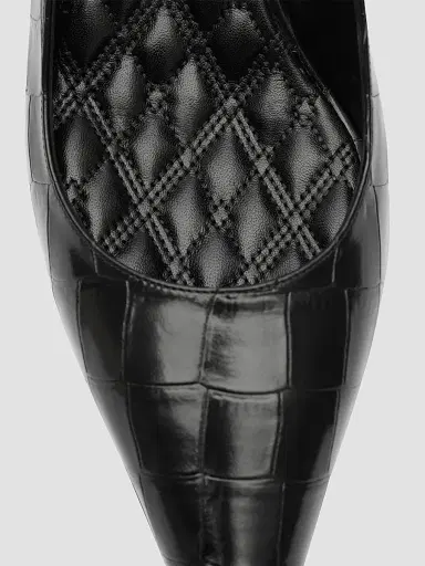 Burberry Women's Dame Crocodile-Embossed Leather Slingback Pumps - Black | Thumbnail 6 Burberry Women's Dame Crocodile-Embossed Leather Slingback Pumps - Black | Thumbnail 6