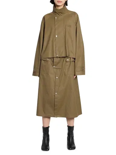 MM6 MAISON MARGIELA Women's Cotton-Blend Short Trench Coat - Khaki - Size 8 | Thumbnail 2 MM6 MAISON MARGIELA Women's Cotton-Blend Short Trench Coat - Khaki - Size 8 | Thumbnail 2