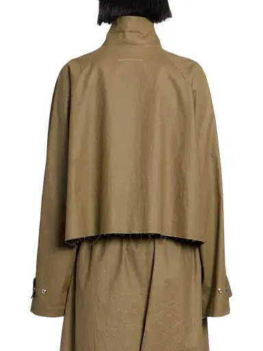 MM6 MAISON MARGIELA Women's Cotton-Blend Short Trench Coat - Khaki - Size 8 | Thumbnail 5 MM6 MAISON MARGIELA Women's Cotton-Blend Short Trench Coat - Khaki - Size 8 | Thumbnail 5
