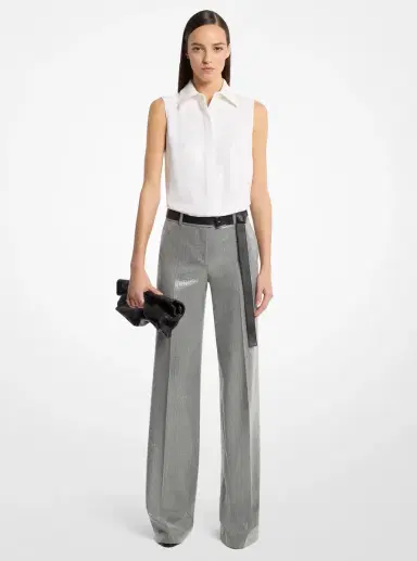 Michael Kors Collection Hansen Sequined Crepe Sleeveless Shirt | Thumbnail 2 Michael Kors Collection Hansen Sequined Crepe Sleeveless Shirt | Thumbnail 2