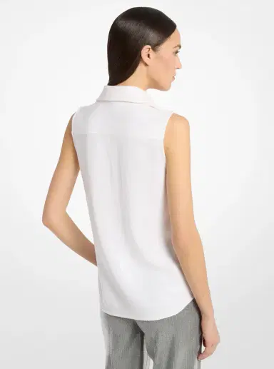 Michael Kors Collection Hansen Sequined Crepe Sleeveless Shirt | Thumbnail 3 Michael Kors Collection Hansen Sequined Crepe Sleeveless Shirt | Thumbnail 3