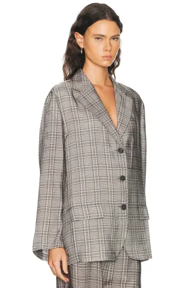 Acne Studios Junida Check Fluid Suit Jacket | Thumbnail 2 Acne Studios Junida Check Fluid Suit Jacket | Thumbnail 2