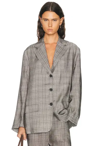 Acne Studios Junida Check Fluid Suit Jacket | Thumbnail 1 Acne Studios Junida Check Fluid Suit Jacket | Thumbnail 1