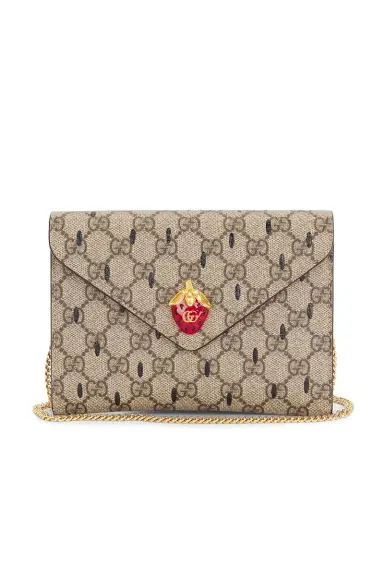 FWRD Renew Gucci Mini Strawberry Wallet On Chain | Thumbnail 1 FWRD Renew Gucci Mini Strawberry Wallet On Chain | Thumbnail 1
