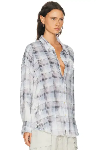 R13 Shredded Seam Drop Neck Shirt | Thumbnail 2 R13 Shredded Seam Drop Neck Shirt | Thumbnail 2