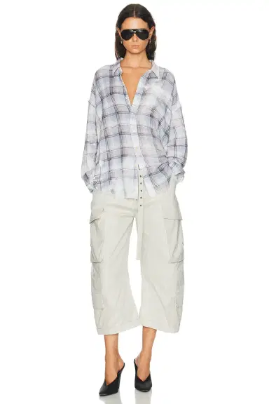 R13 Shredded Seam Drop Neck Shirt | Thumbnail 5 R13 Shredded Seam Drop Neck Shirt | Thumbnail 5
