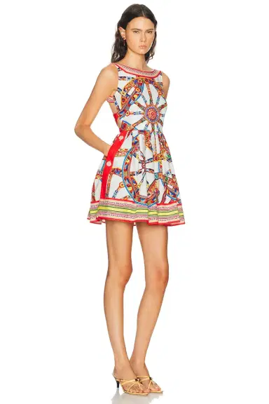 Dolce & Gabbana Heavy Poplin Carretto Print Mini Dress | Thumbnail 1 Dolce & Gabbana Heavy Poplin Carretto Print Mini Dress | Thumbnail 1