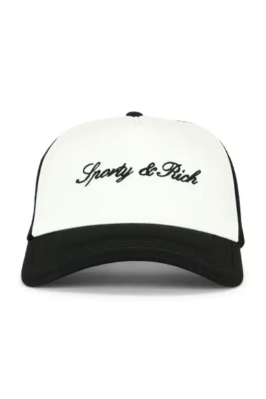 Sporty & Rich Signature Logo Trucker Hat | Thumbnail 1 Sporty & Rich Signature Logo Trucker Hat | Thumbnail 1