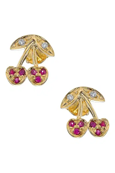 Sydney Evan Cherry Stud Earrings | Thumbnail 1 Sydney Evan Cherry Stud Earrings | Thumbnail 1