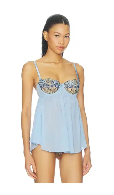 Fleur du Mal Hydrangea Cupped Babydoll Dress | Thumbnail 2 Fleur du Mal Hydrangea Cupped Babydoll Dress | Thumbnail 2