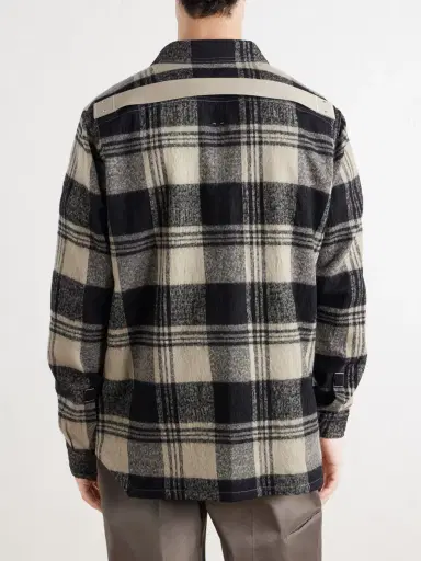 Rick Owens Checked Cotton and Wool-Blend Flannel Overshirt - Men | Thumbnail 4 Rick Owens Checked Cotton and Wool-Blend Flannel Overshirt - Men | Thumbnail 4