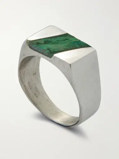 FOUNDWELL Vintage 1970s Sterling Silver Malachite Ring - Men | Thumbnail 2 FOUNDWELL Vintage 1970s Sterling Silver Malachite Ring - Men | Thumbnail 2