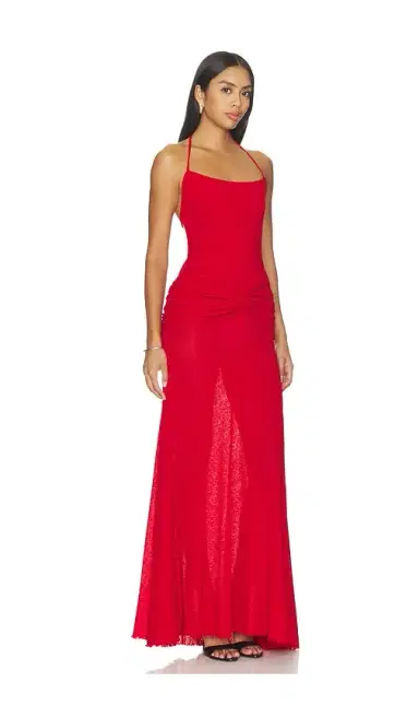 SIEDRÉS Nensi Ruched Mesh Maxi Dress | Thumbnail 2 SIEDRÉS Nensi Ruched Mesh Maxi Dress | Thumbnail 2