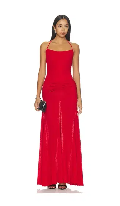 SIEDRÉS Nensi Ruched Mesh Maxi Dress | Thumbnail 1 SIEDRÉS Nensi Ruched Mesh Maxi Dress | Thumbnail 1