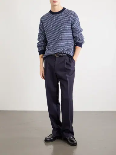 Lardini Striped Wool and Cashmere-Blend Sweater - Men | Thumbnail 2 Lardini Striped Wool and Cashmere-Blend Sweater - Men | Thumbnail 2