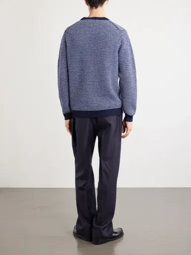 Lardini Striped Wool and Cashmere-Blend Sweater - Men | Thumbnail 4 Lardini Striped Wool and Cashmere-Blend Sweater - Men | Thumbnail 4
